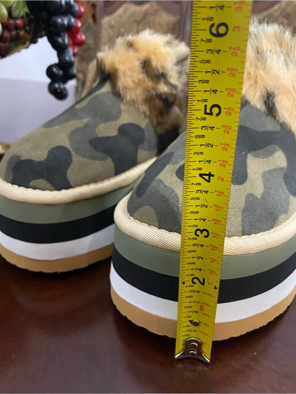 Steve Madden Leopard Faux-Fur Camo Platform Slide Sandals